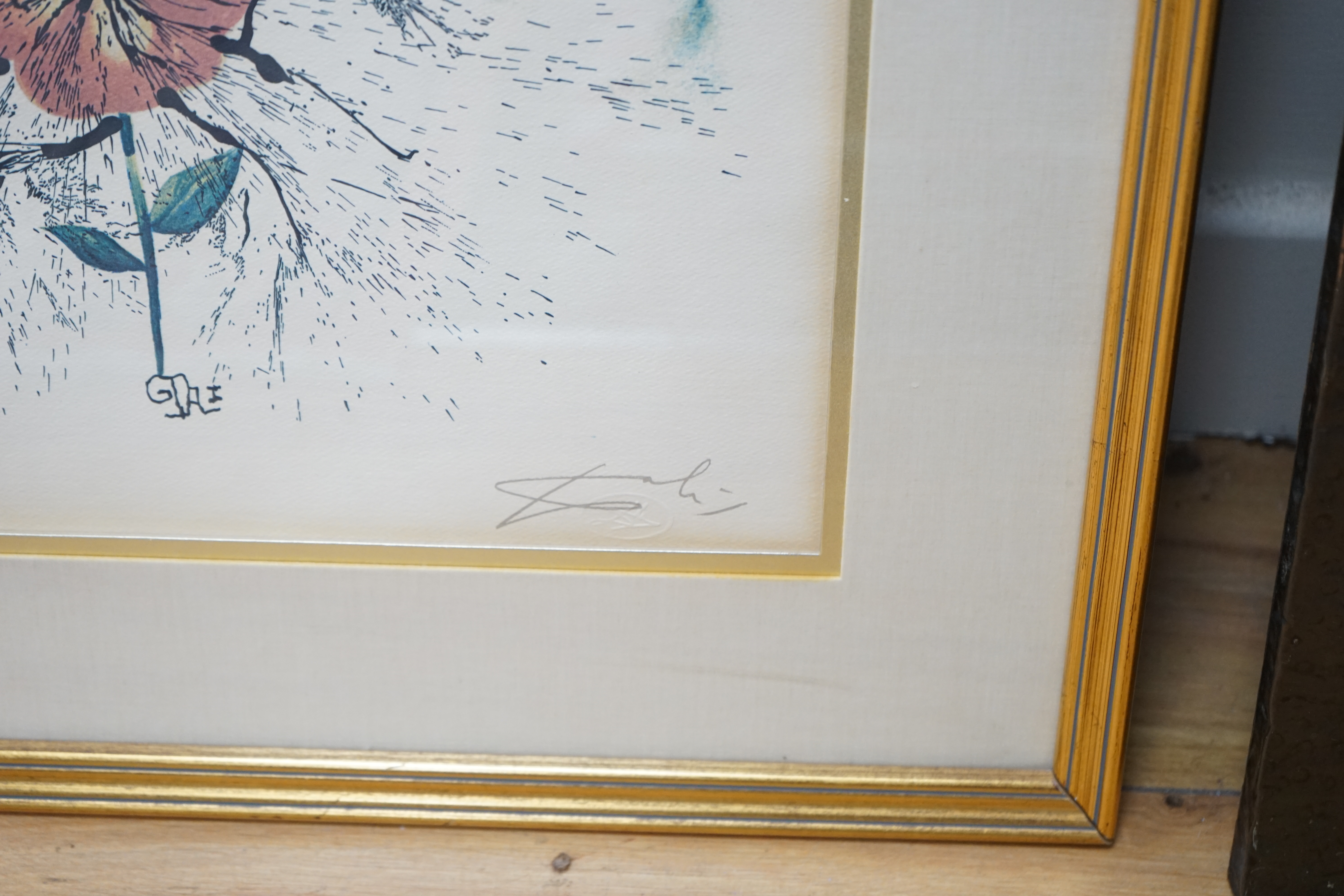 Salvador Dali (Spanish 1904-1989), colour lithograph, Alice in Wonderland, ‘Alice’s Evidence’, pencil numbered 132/300, facsimile signature, certificate of authenticity verso 56 x 37cm. Condition - fair